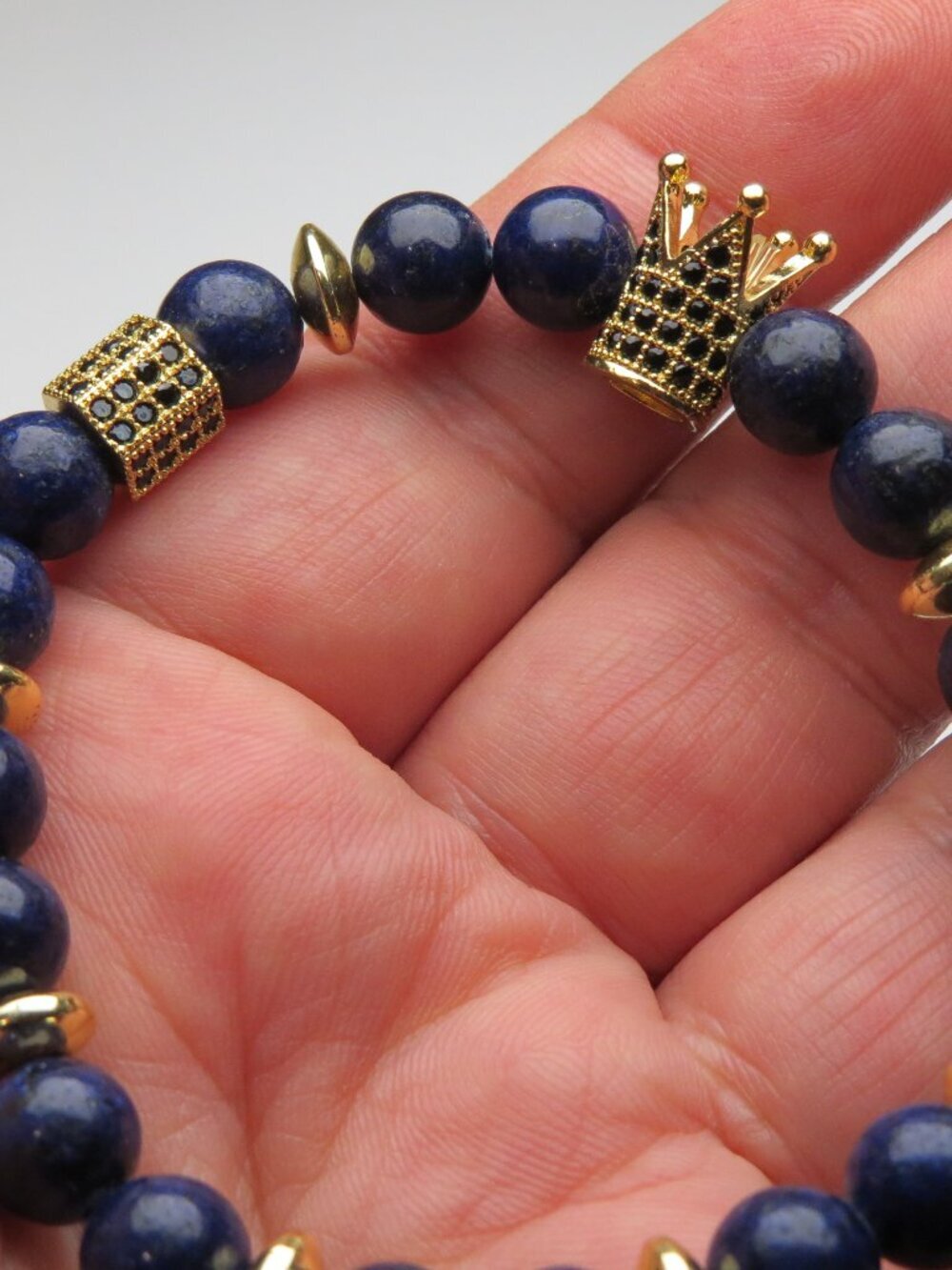 14k plated Lapis Beads Bracelet